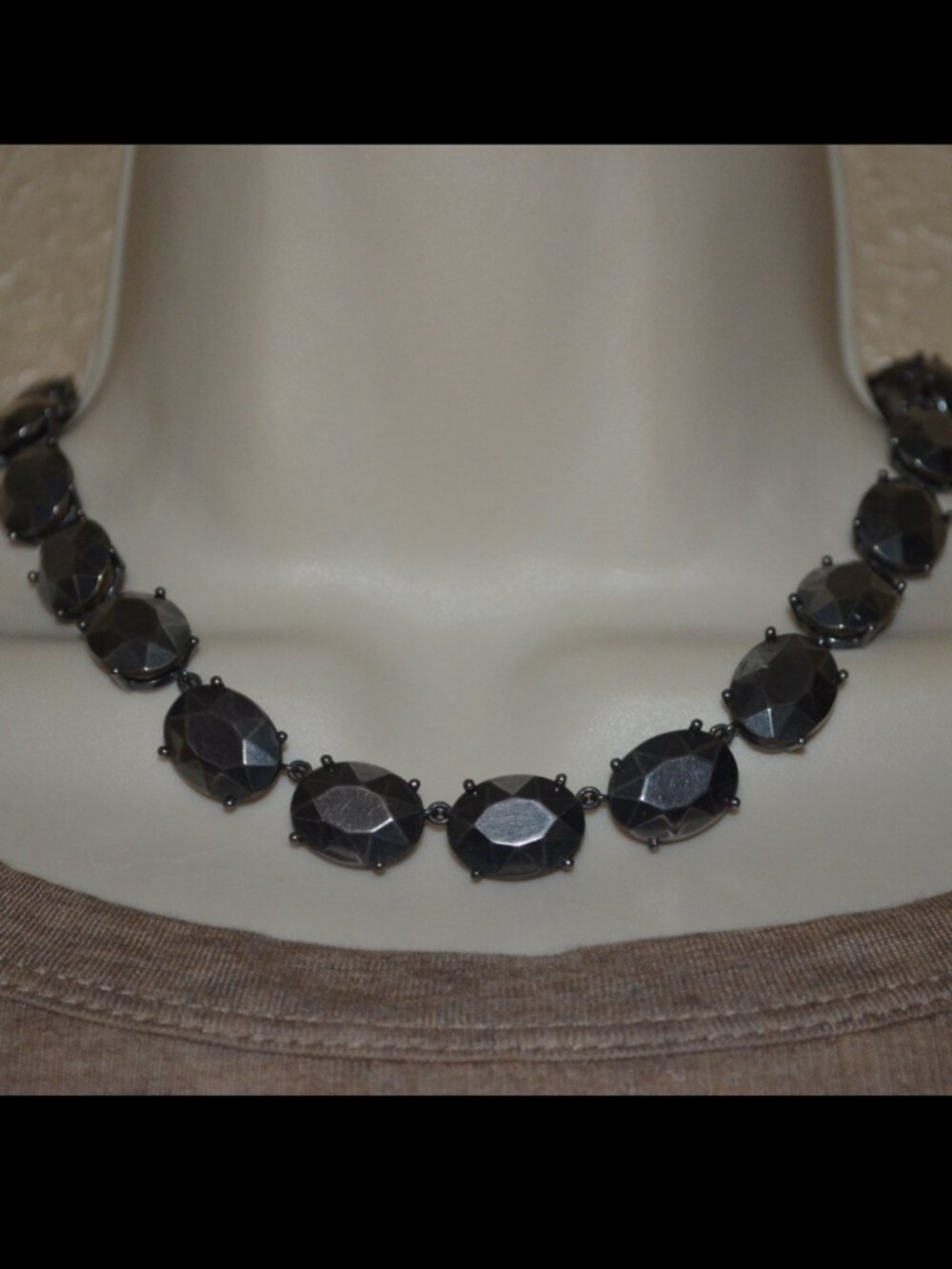 Bottega Veneta Black Zircon Coated Silver Choker Necklace